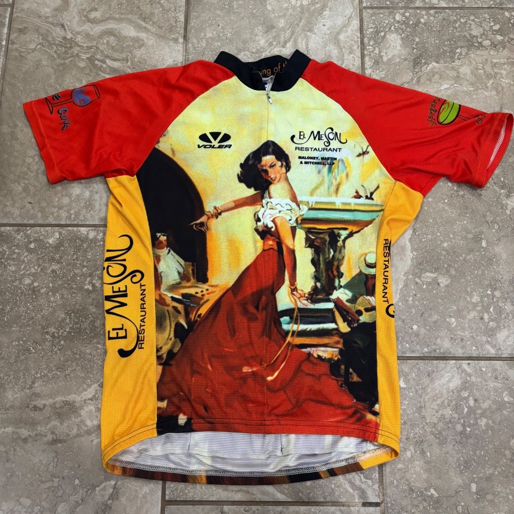 Voler El Meson Restaurant Cycling Jersey Short Sleeve Full Zip Graphic Print‎